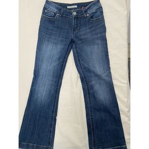 Stetson Jeans Womens Sz 8 Long Low-Rise Bootcut Dark Wash Denim Blue